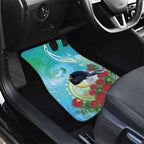New Zealand Tomtit Car Mats Maori Koru With Pohutukawa Galaxy Style - Aussie Hoodie