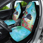 New Zealand Tomtit Car Seat Cover Maori Koru With Pohutukawa Galaxy Style - Aussie Hoodie