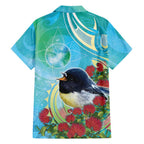 New Zealand Tomtit Family Matching Puletasi and Hawaiian Shirt Maori Koru With Pohutukawa Galaxy Style - Aussie Hoodie