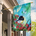 New Zealand Tomtit Garden Flag Maori Koru With Pohutukawa Galaxy Style - Aussie Hoodie