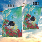 New Zealand Tomtit Garden Flag Maori Koru With Pohutukawa Galaxy Style - Aussie Hoodie