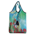 New Zealand Tomtit Grocery Bag Maori Koru With Pohutukawa Galaxy Style - Aussie Hoodie