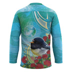 New Zealand Tomtit Hockey Jersey Maori Koru With Pohutukawa Galaxy Style - Aussie Hoodie