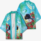 New Zealand Tomtit Kimono Maori Koru With Pohutukawa Galaxy Style - Aussie Hoodie