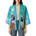 New Zealand Tomtit Kimono Maori Koru With Pohutukawa Galaxy Style - Aussie Hoodie