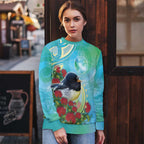 New Zealand Tomtit Ugly Christmas Sweater Maori Koru With Pohutukawa Galaxy Style - Aussie Hoodie