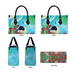 New Zealand Tomtit Leather Bag Maori Koru With Pohutukawa Galaxy Style - Aussie Hoodie