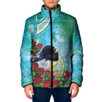 New Zealand Tomtit Padded Jacket Maori Koru With Pohutukawa Galaxy Style - Aussie Hoodie
