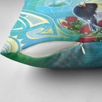 New Zealand Tomtit Pillow Cover Maori Koru With Pohutukawa Galaxy Style - Aussie Hoodie