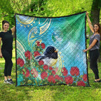 New Zealand Tomtit Quilt Maori Koru With Pohutukawa Galaxy Style - Aussie Hoodie