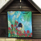 New Zealand Tomtit Quilt Maori Koru With Pohutukawa Galaxy Style - Aussie Hoodie