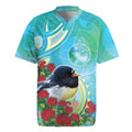 New Zealand Tomtit Rugby Jersey Maori Koru With Pohutukawa Galaxy Style - Aussie Hoodie
