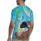 New Zealand Tomtit Rugby Jersey Maori Koru With Pohutukawa Galaxy Style - Aussie Hoodie