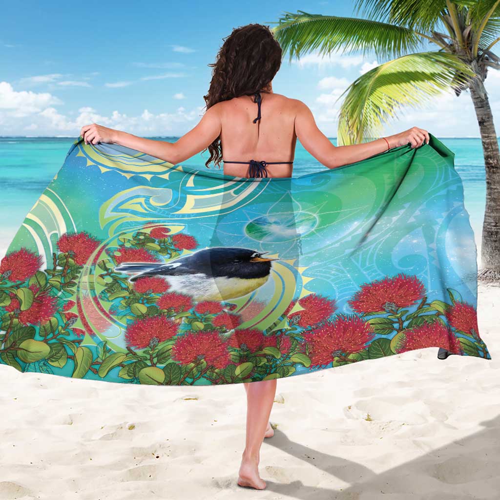 New Zealand Tomtit Sarong Maori Koru With Pohutukawa Galaxy Style - Aussie Hoodie