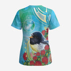 New Zealand Tomtit Scrub Top Maori Koru With Pohutukawa Galaxy Style - Aussie Hoodie