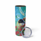 New Zealand Tomtit Skinny Tumbler Maori Koru With Pohutukawa Galaxy Style - Aussie Hoodie