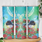 New Zealand Tomtit Skinny Tumbler Maori Koru With Pohutukawa Galaxy Style - Aussie Hoodie
