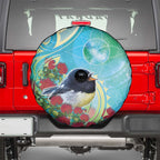 New Zealand Tomtit Spare Tire Cover Maori Koru With Pohutukawa Galaxy Style - Aussie Hoodie
