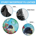 New Zealand Tomtit Spare Tire Cover Maori Koru With Pohutukawa Galaxy Style - Aussie Hoodie