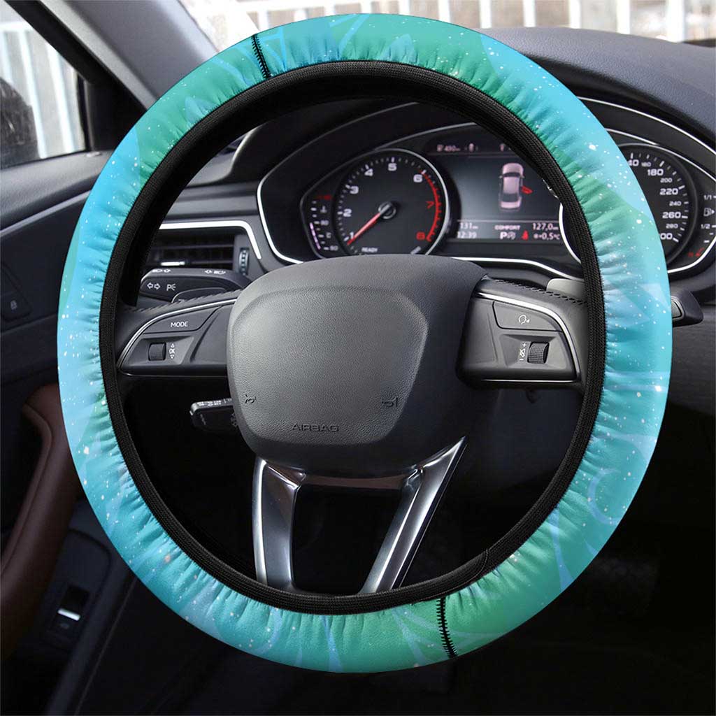 New Zealand Tomtit Steering Wheel Cover Maori Koru With Pohutukawa Galaxy Style - Aussie Hoodie
