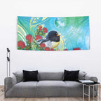 New Zealand Tomtit Tapestry Maori Koru With Pohutukawa Galaxy Style - Aussie Hoodie