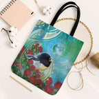 New Zealand Tomtit Tote Bag Maori Koru With Pohutukawa Galaxy Style - Aussie Hoodie