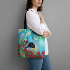 New Zealand Tomtit Tote Bag Maori Koru With Pohutukawa Galaxy Style - Aussie Hoodie
