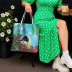 New Zealand Tomtit Tote Bag Maori Koru With Pohutukawa Galaxy Style - Aussie Hoodie