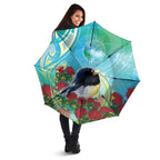 New Zealand Tomtit Umbrella Maori Koru With Pohutukawa Galaxy Style - Aussie Hoodie
