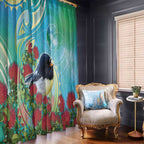 New Zealand Tomtit Window Curtain Maori Koru With Pohutukawa Galaxy Style - Aussie Hoodie