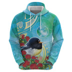 New Zealand Tomtit Zip Hoodie Maori Koru With Pohutukawa Galaxy Style - Aussie Hoodie