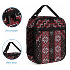 New Zealand Aotearoa Lunch Bag Red Poutama With Taniko Pattern