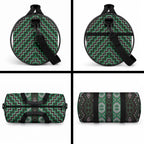 New Zealand Aotearoa Duffle Bag Green Poutama With Taniko Pattern