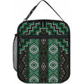 New Zealand Aotearoa Lunch Bag Green Poutama With Taniko Pattern