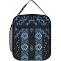 New Zealand Aotearoa Lunch Bag Blue Poutama With Taniko Pattern