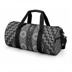 New Zealand Aotearoa Duffle Bag Black Poutama With Taniko Pattern