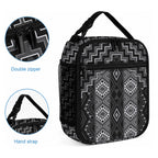 New Zealand Aotearoa Lunch Bag Black Poutama With Taniko Pattern