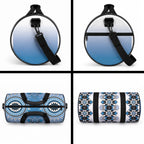 New Zealand Duffle Bag Poutama Mix Blue Taniko Inspired Art