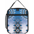 New Zealand Lunch Bag Poutama Mix Blue Taniko Inspired Art