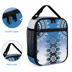 New Zealand Lunch Bag Poutama Mix Blue Taniko Inspired Art