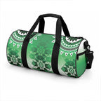New Zealand Duffle Bag Poutama Mix Green Taniko Inspired Art