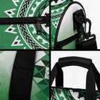 New Zealand Duffle Bag Poutama Mix Green Taniko Inspired Art