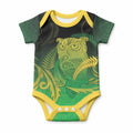 New Zealand Aotearoa Ruru Baby Onesie Maori Fern Art Green