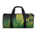New Zealand Aotearoa Ruru Duffle Bag Maori Fern Art Green