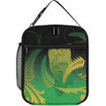 New Zealand Aotearoa Ruru Lunch Bag Maori Fern Art Green