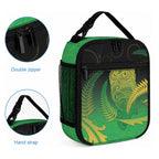New Zealand Aotearoa Ruru Lunch Bag Maori Fern Art Green