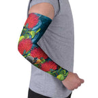 New Zealand Matariki Piwakawaka Arm Sleeves Maori Koru With Pohutukawa Flowers
