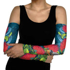 New Zealand Matariki Piwakawaka Arm Sleeves Maori Koru With Pohutukawa Flowers