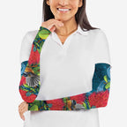 New Zealand Matariki Piwakawaka Arm Sleeves Maori Koru With Pohutukawa Flowers