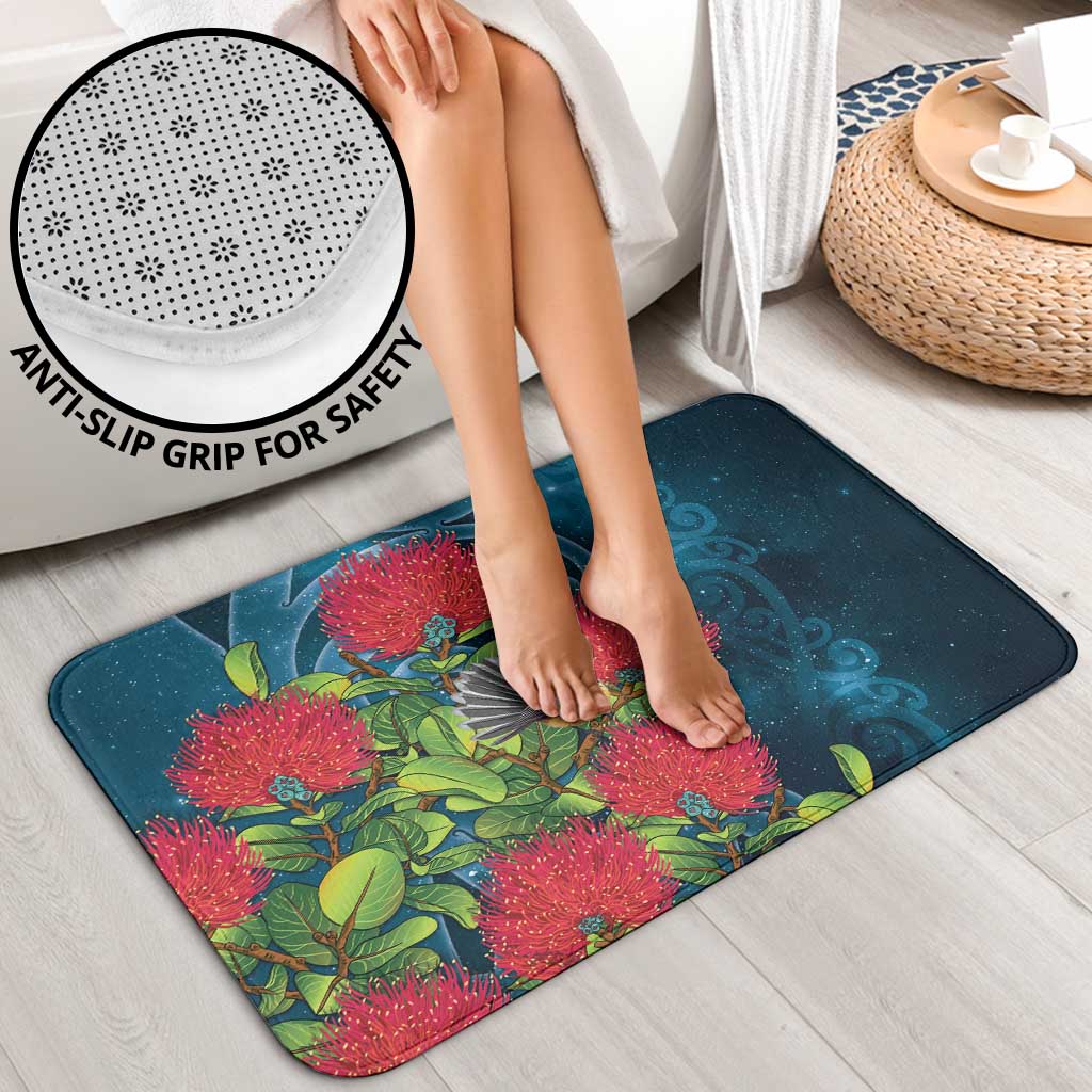 New Zealand Matariki Piwakawaka Bathroom Set Maori Koru With Pohutukawa Flowers